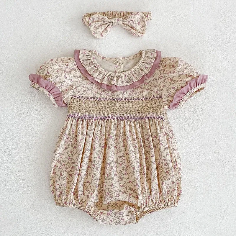 Color: MULTI, Kid Size: 12M - 2024 New Summer Kids Princess Dresses Short Sleeved Cotton Print Baby Girl Party Dress Infant Girl Romper Sister Clothing