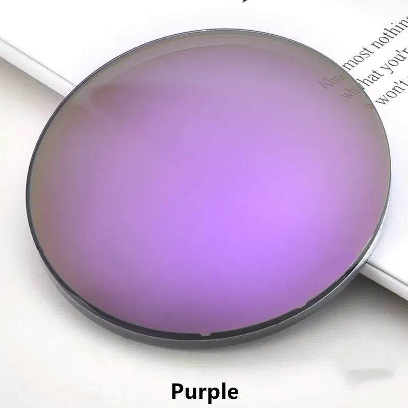 Lenses Color: PURPLE, Lens Index: 1.61 - YIMARUILI 1.49 1.56 1.61 1.67 Polarized Lens Sunglasses Lens UV400 Optical Prescription CR-39 Resin Colorful Mirror Lens 1 Pair