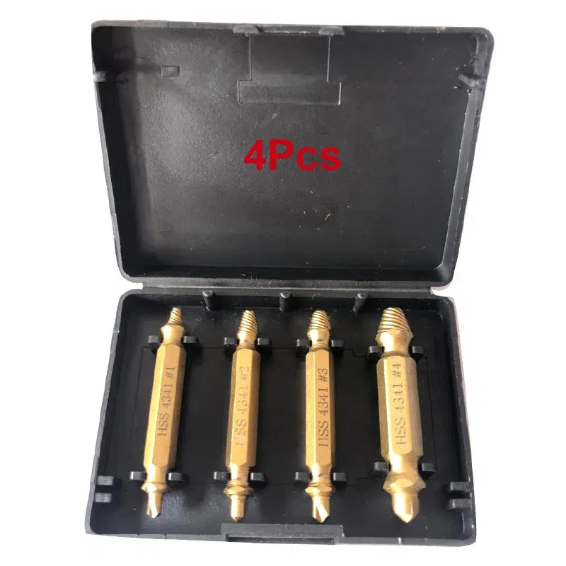 Color: WHITE - HSS Extractor Double Head Screw Slide Tooth Removal Screwdriver Screwdriver Bit Broken Wire 6pc Tool Set