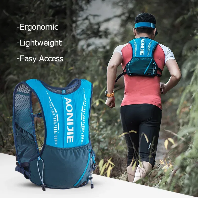 Color: Orange - AONIJIE C9102S Ultra Vest 5L Hydration Backpack Pack Bag Soft Water Bladder Flask Set For Hiking Trail Running Marathon Race