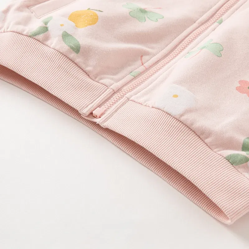Dave Bella Floral Baby Girl Set for 2-9 Years Hooded Clothes Long Sleeve Baby Outfit Spring Autumn Children Coat Set DB1233511