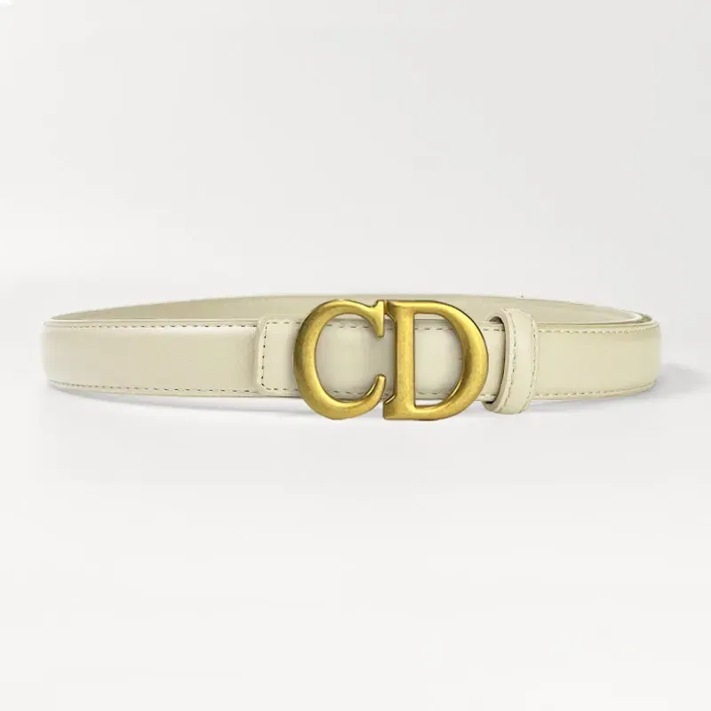 Color: Apricot, Belt Length: 110cm - Composite alloy letter buckle women's genuine leather belt high-end belt jeans dress high-quality casual versatile belt