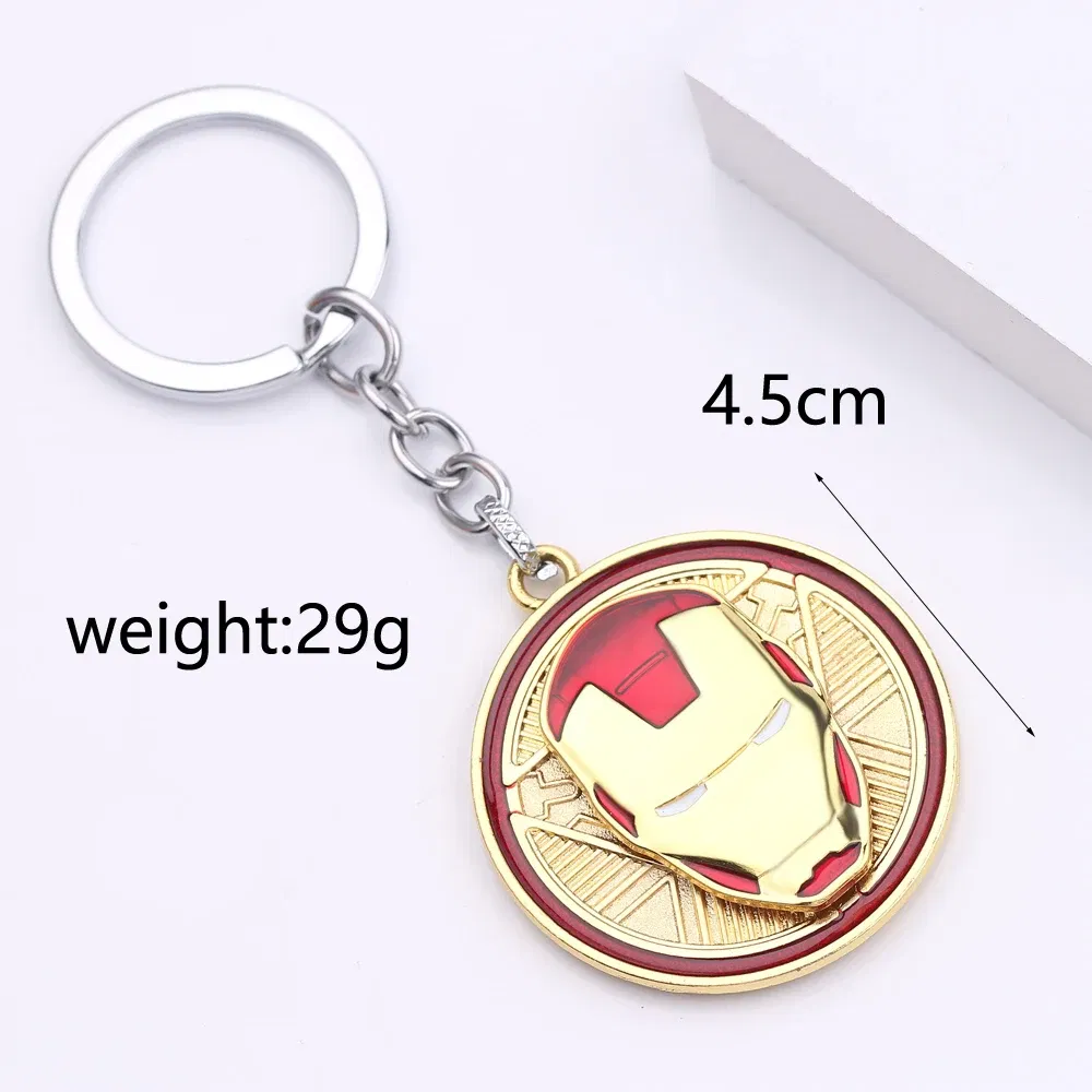 Color: WHITE, Ships From: CHINA - Marvel Avengers Superhero Iron Man Keychain for Men anxiety Jewelry Fun Rotate Decompress Keyrings Backpack Key Holder Pendant
