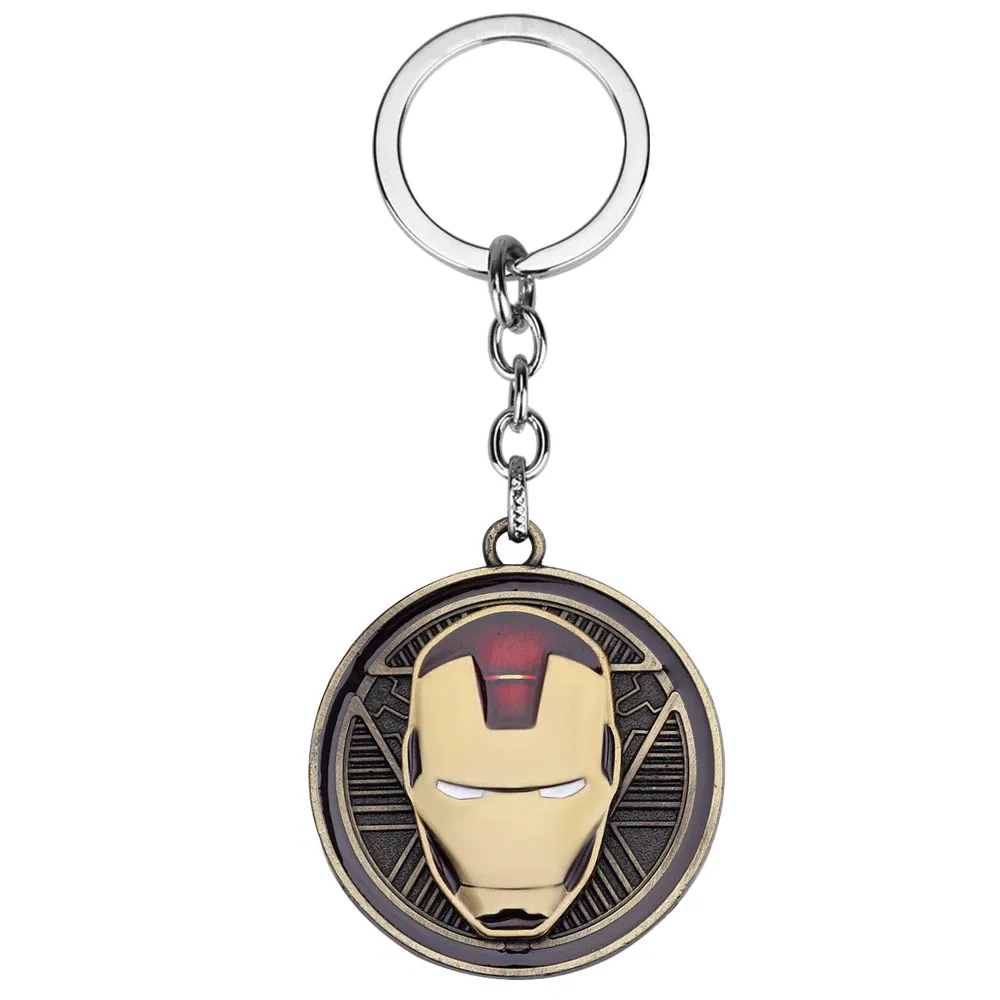 Color: WHITE, Ships From: CHINA - Marvel Avengers Superhero Iron Man Keychain for Men anxiety Jewelry Fun Rotate Decompress Keyrings Backpack Key Holder Pendant