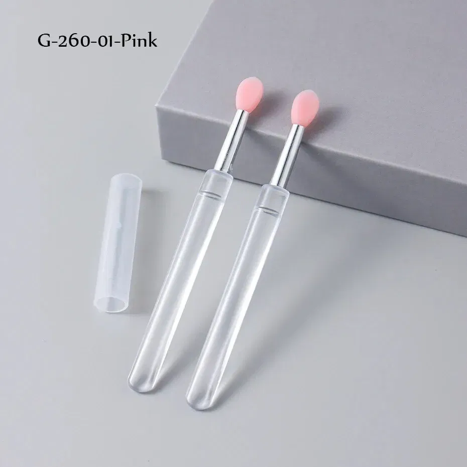 Color: Pink - Silicone Applicator Sticks Nail Art Reusable Mirror Chrome Effect Glitter Applying Manicure Tool Pigment Silicone Nail Brush