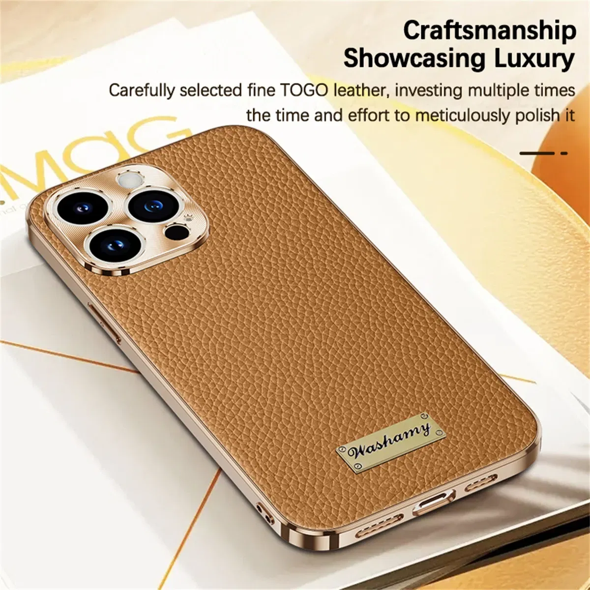 Color: Blue, Compatible-Phone Models: For iPhone 14 - Luxury Genuine Leather Phone Case For iPhone 15 14 13 Pro Max Plating Soft Silicone Frame Shockproof Cover For iPhone 16 Pro Max