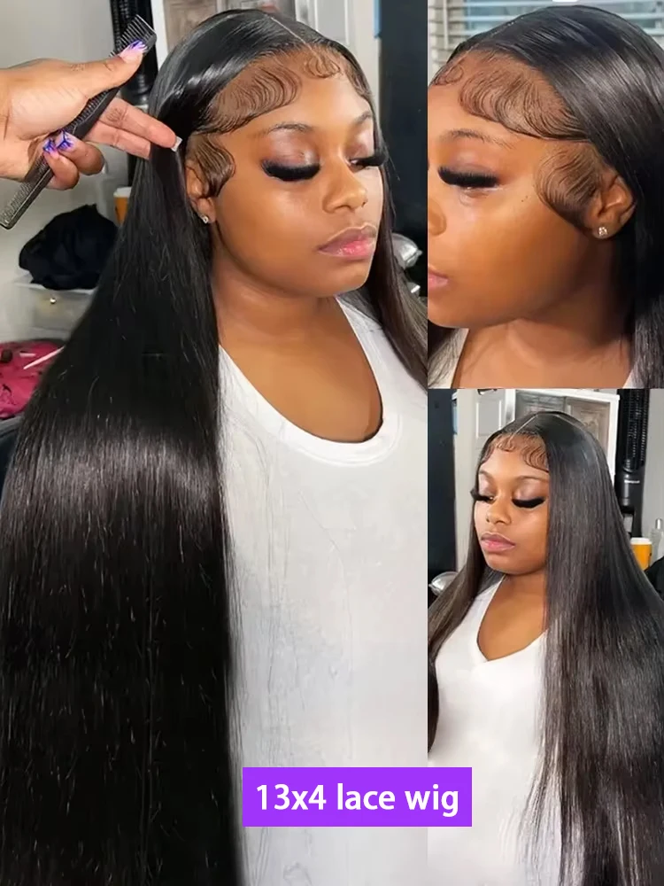 Hair Color: #1B, Density: 220%, Ships From: CHINA, Stretched Length: 34inches - 5x5 Glueless Wig Wear and Go Human Hair Ready To Wear HD Lace Glueless Wigs Bone Straight Lace Front Human Hair Wig For Women