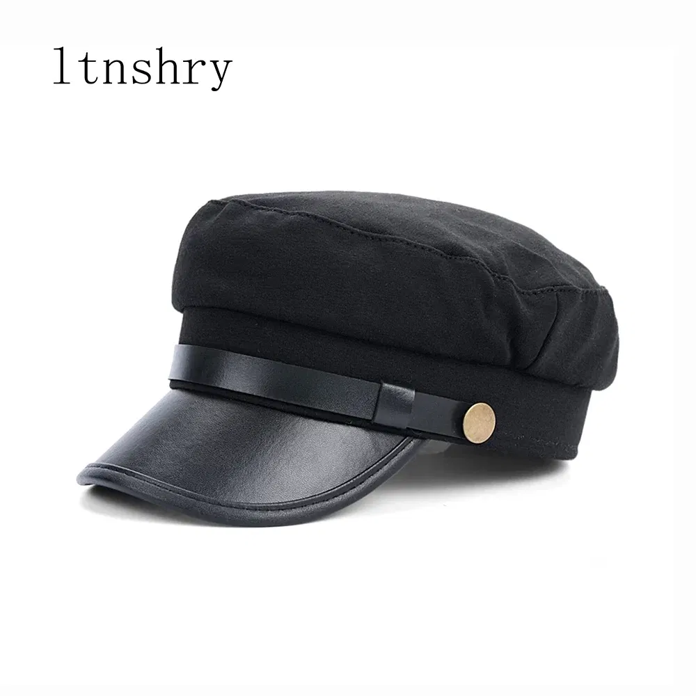 Color: WHITE, Hat Size: One Size - Autumn winter beret women black Retro men baker Newsboy hat Casual Spring British Classic Female Gatsby Flat Hats Military cap
