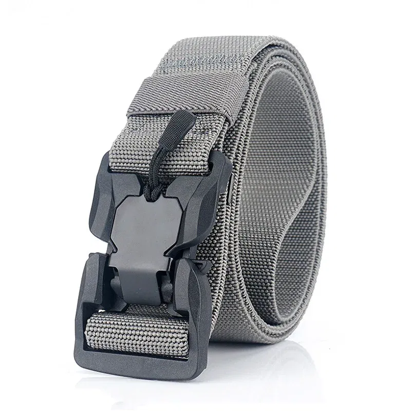 Color: DEEP BLUE, Belt Length: 125cm, Ships From: CHINA - Military Nylon Tactical Belt for Men Women Unisex Magnetic Quick Release Buckle Army Outdoor Training Waist Belts Strap Nylon