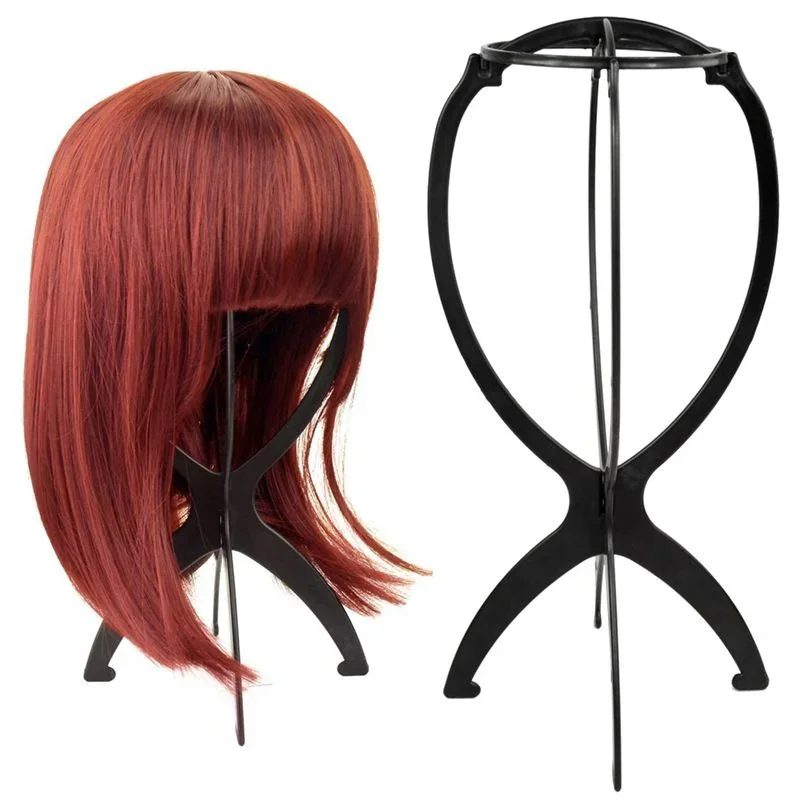 Color: WHITE - 10pcs Wig Stand Durable Easy Assembly Wig Cap Holder Portable Plastic Hair Hat Displaying Stand Ideal for Home Salon Travel Use
