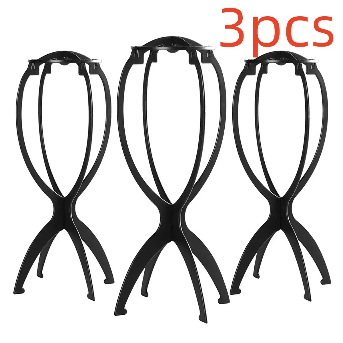 Color: WHITE - 10pcs Wig Stand Durable Easy Assembly Wig Cap Holder Portable Plastic Hair Hat Displaying Stand Ideal for Home Salon Travel Use