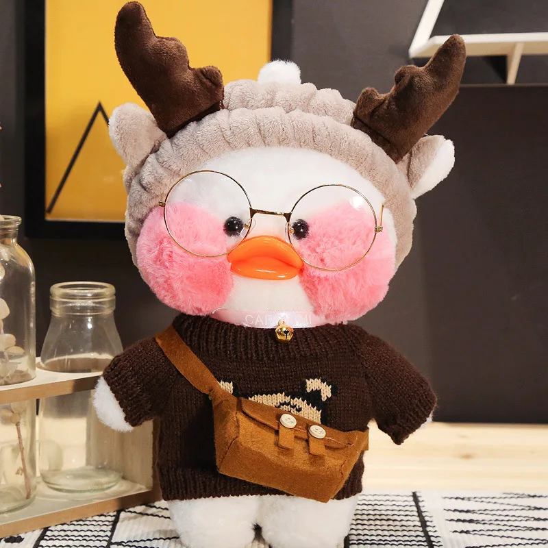 Color: Silver, Height: 11cm-30cm - 30cm Kawaii Lalafanfan Duck Plush Toy Cartoon Lalafanfan Duck Doll Soft Stuffed Animal Plushie Birthday Gifts For Girl Children