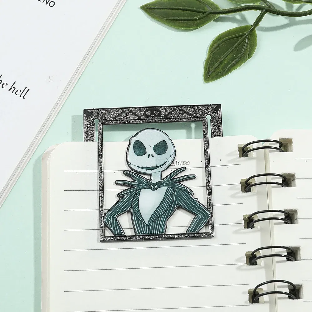 Color: Black - Anime Cartoon Christmas Eve Book Mark for Book Lovers Gift Anime Movie Fans Collection Metal Bookmarks Book Accessory Mark