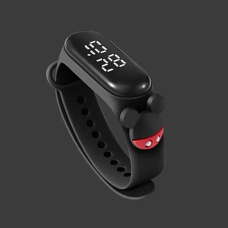 Color: Chocolate - Disney Stitch LED Waterproof Kids Digital Watch Spiderman Hulk Children Watch Sports Touch Electronic Kids Gifts