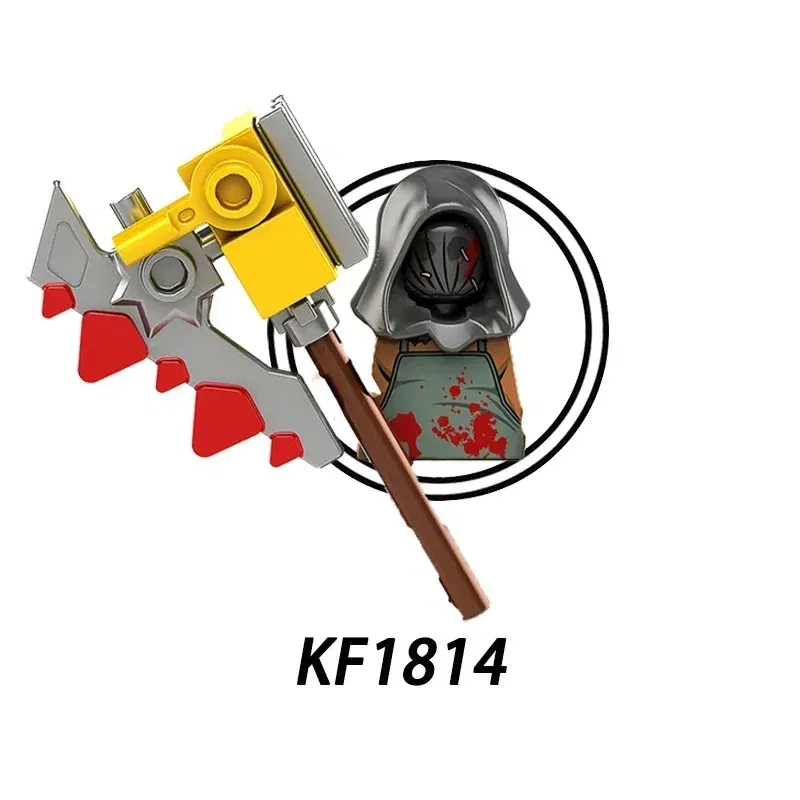 Color: black - 2025 Building Blocks KF6173 KF6175 KF6176 Halloween Horror Jason Sally Leather Face Jack Character Figures Bricks Children Toys