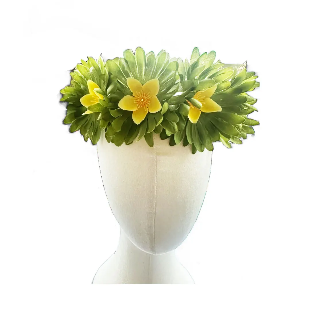 Color: Yellow - Lovely Disney Moana 2 Dancing Flower Garland Headdress Kids Adult Hawaii Beach Floral Headgear Princess Vaina Cosplay Accessory