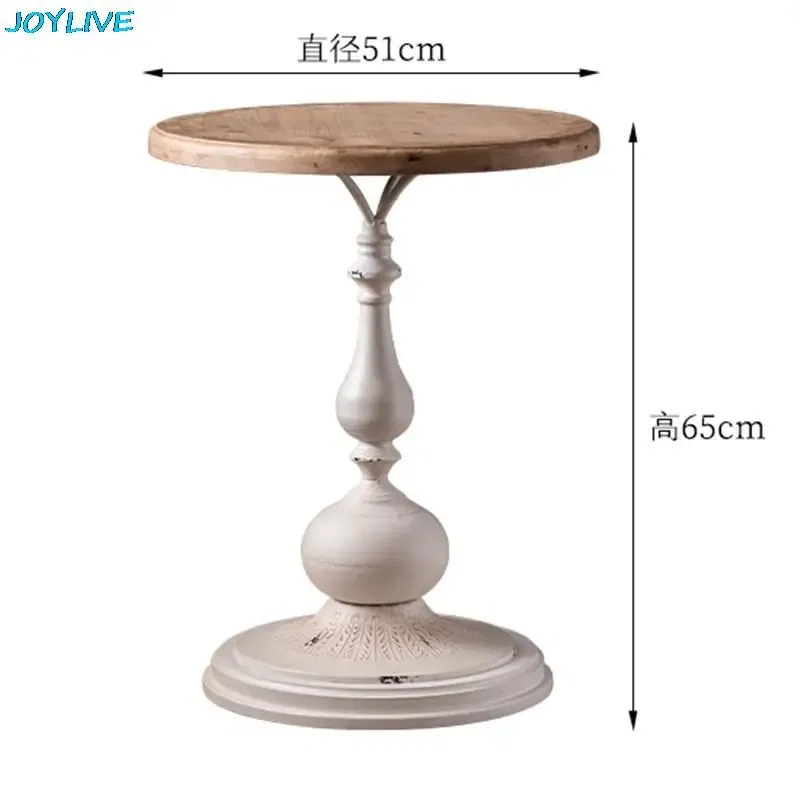 Color: Army Green - JOYLIVE Retro Solid Wood Coffee Table Sofa Corner Table Tea Table Balcony Desk Old Craft Small Round Table 2022 New Dropship