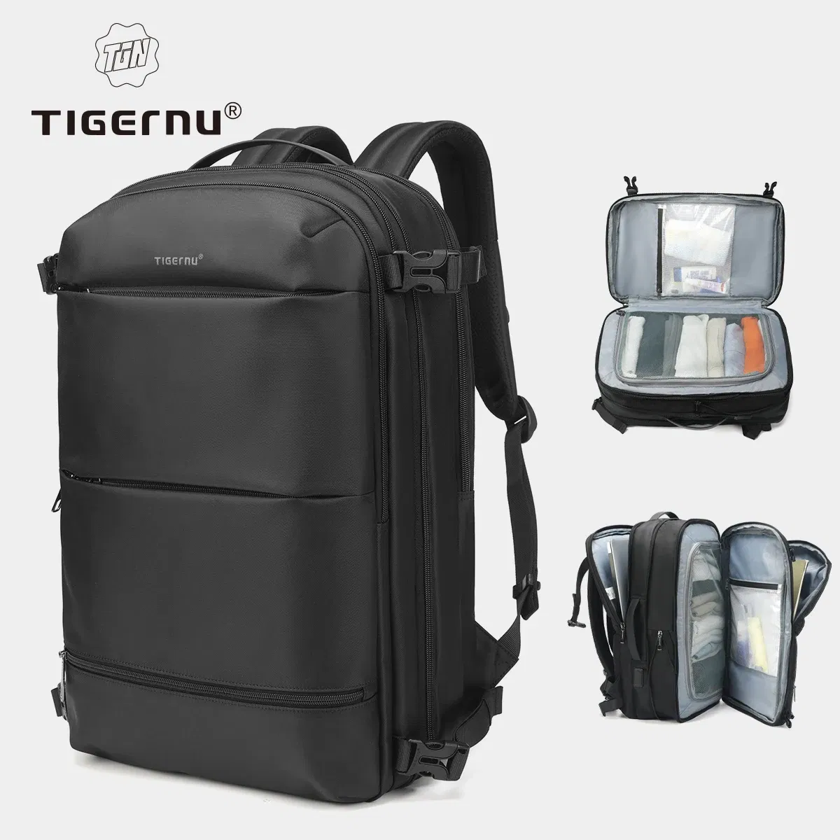 Color: Beige, Ships From: CHINA - Lifetime Warranty Travel Backpack Men Business Backpack Schoolbag Expandable USB Bag Large Capacity 17 Laptop Bag Waterproof Bag