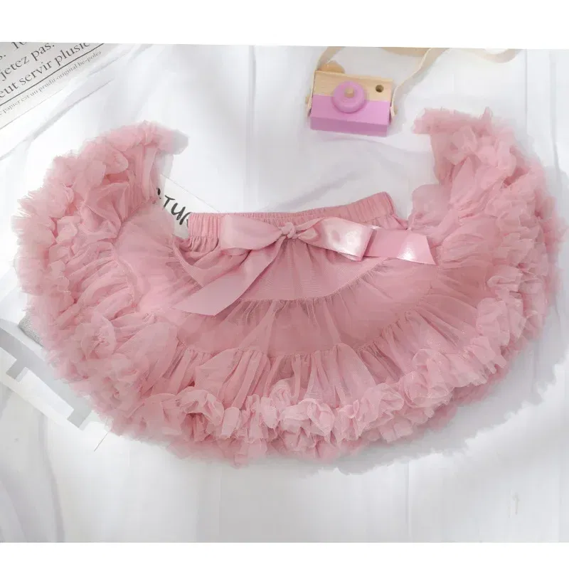 Color: army green, Kid Size: 2T - Baby Girls Tulle Tutu Skirt Ballerina Pettiskirt Fluffy Children Ballet Skirts For Party Dance Princess Girl Tulle Clothes 1-10Y