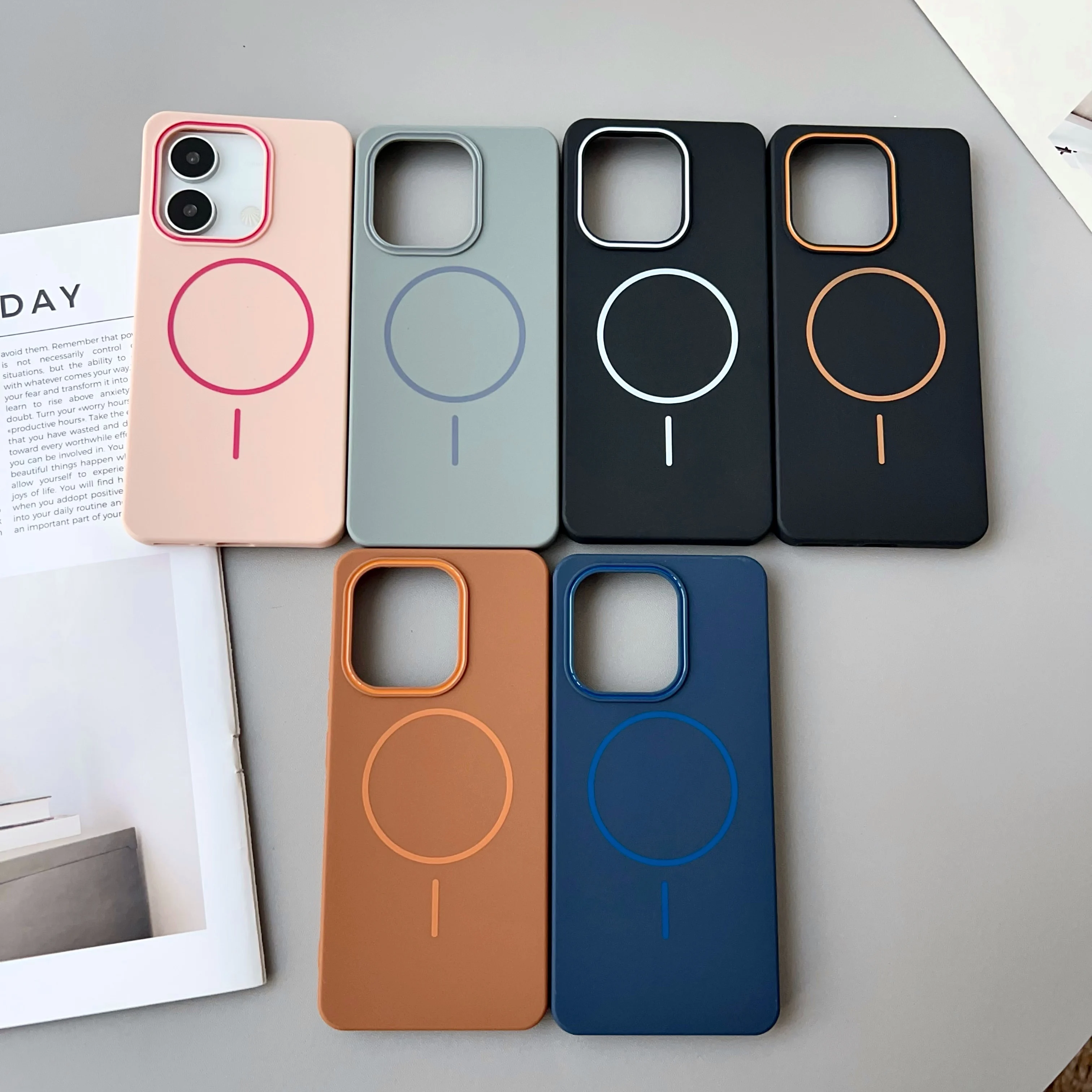 Color: black, Compatibility by Model: Redmi Note 13 4G - NEW For Redmi Note 14 13 Pro A4 A5 4G 5G skin sensitive original thin circle magnetic solid color phone protective case