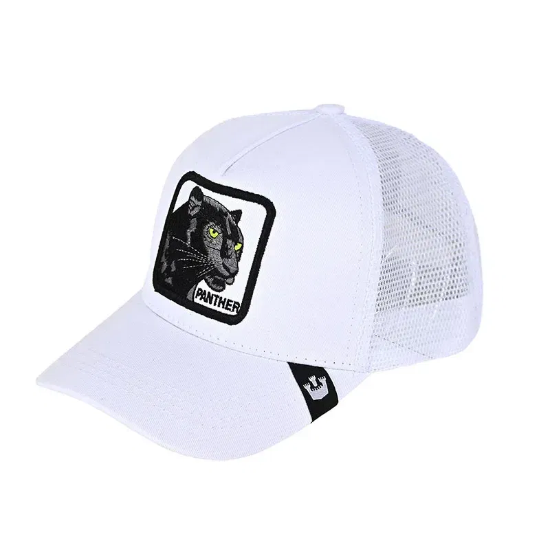 Color: black - Baseball Caps Men Women Snapback Hip Hop Cap With Fashion Animals Embroidery Summer Breathable Mesh Trucker Caps Streetwear Bone