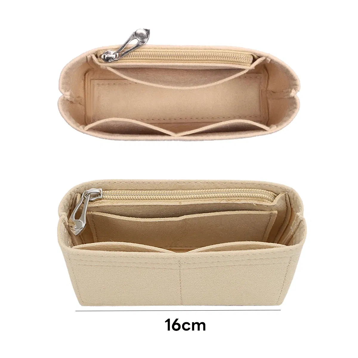 Color: Silver - Felt Purse Organizer Insert for Longchamp Le Pliage S/ML Handbag Insert