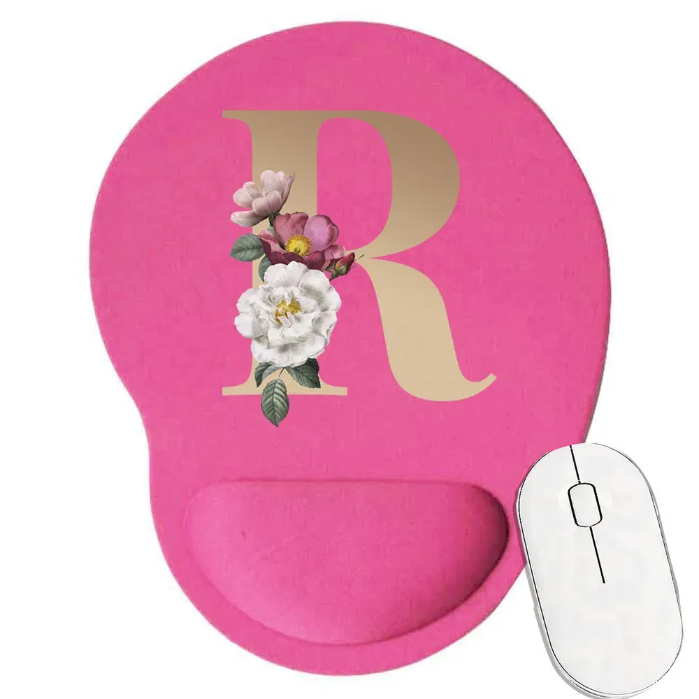 Color: WHITE - Mouse Pad Gaming MousePad Premium Mousepad Speed and Control Desk Pad Pink Mouse Mat High-Grade Desk Mat Gold Letter Series