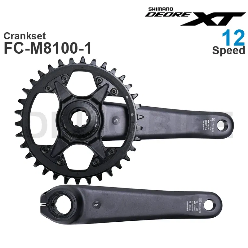 Color: Burgundy, Crank Length: 170mm, Ships From: CHINA - SHIMANO DEORE XT M8100 12 Speed Crankset FC-M8100-1 FC-M8120-1 30T 32T 34T 170mm 175mm Original parts or with DELIC Chainring