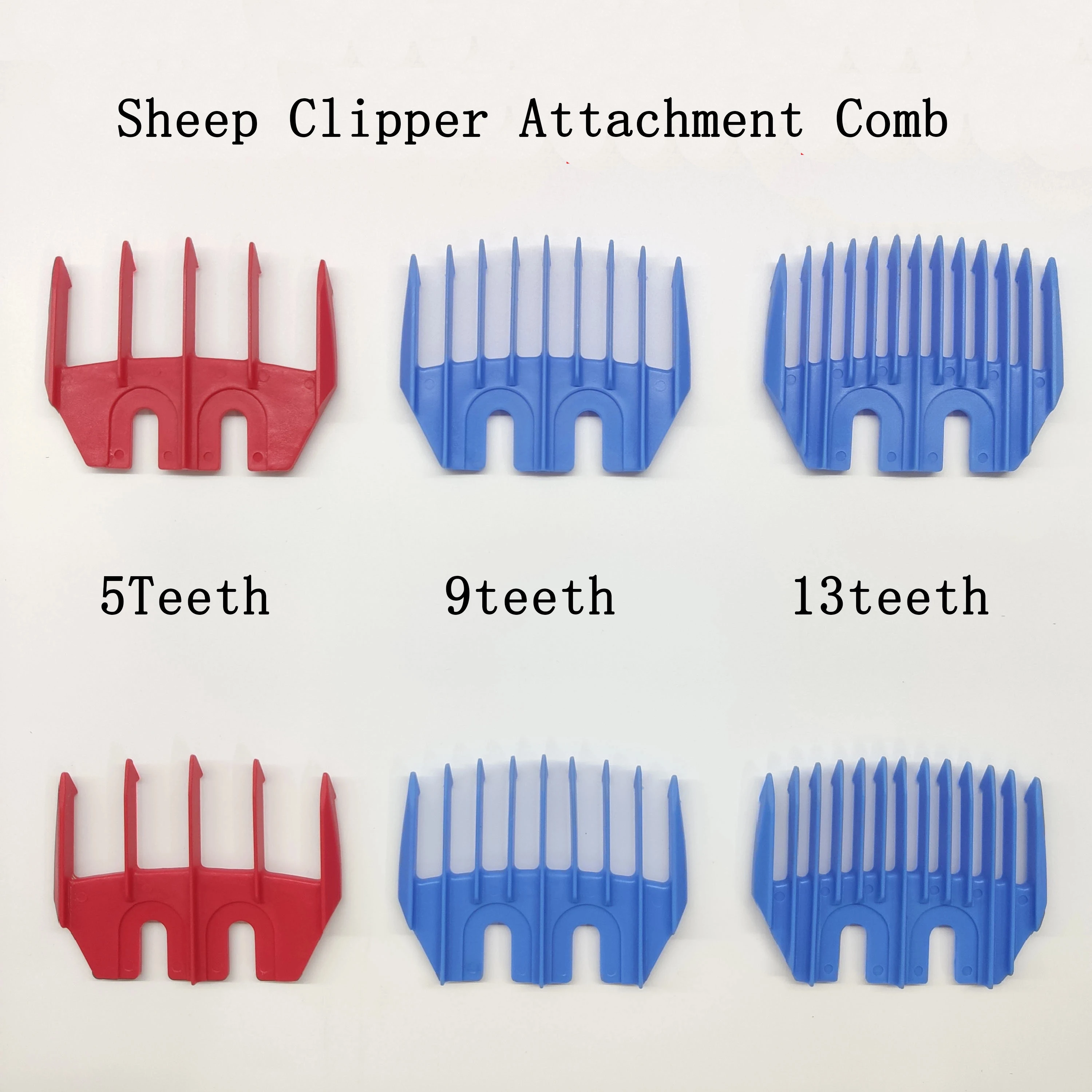 Color: Blue - 5Teeth/9teeth/13teeth Sheep Clipper Blade Attachment Comb Can Fit Oster,Heiniger and GTS Etc