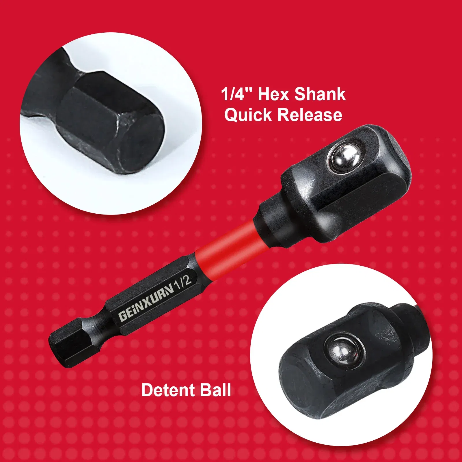 Color: Dark purple - Geinxurn Impact Socket Adapter Set,1/4"3/8"and1/2"Drive,Extension Bit with Holder,Adapt Power Drill to High Torque Impact Wrench