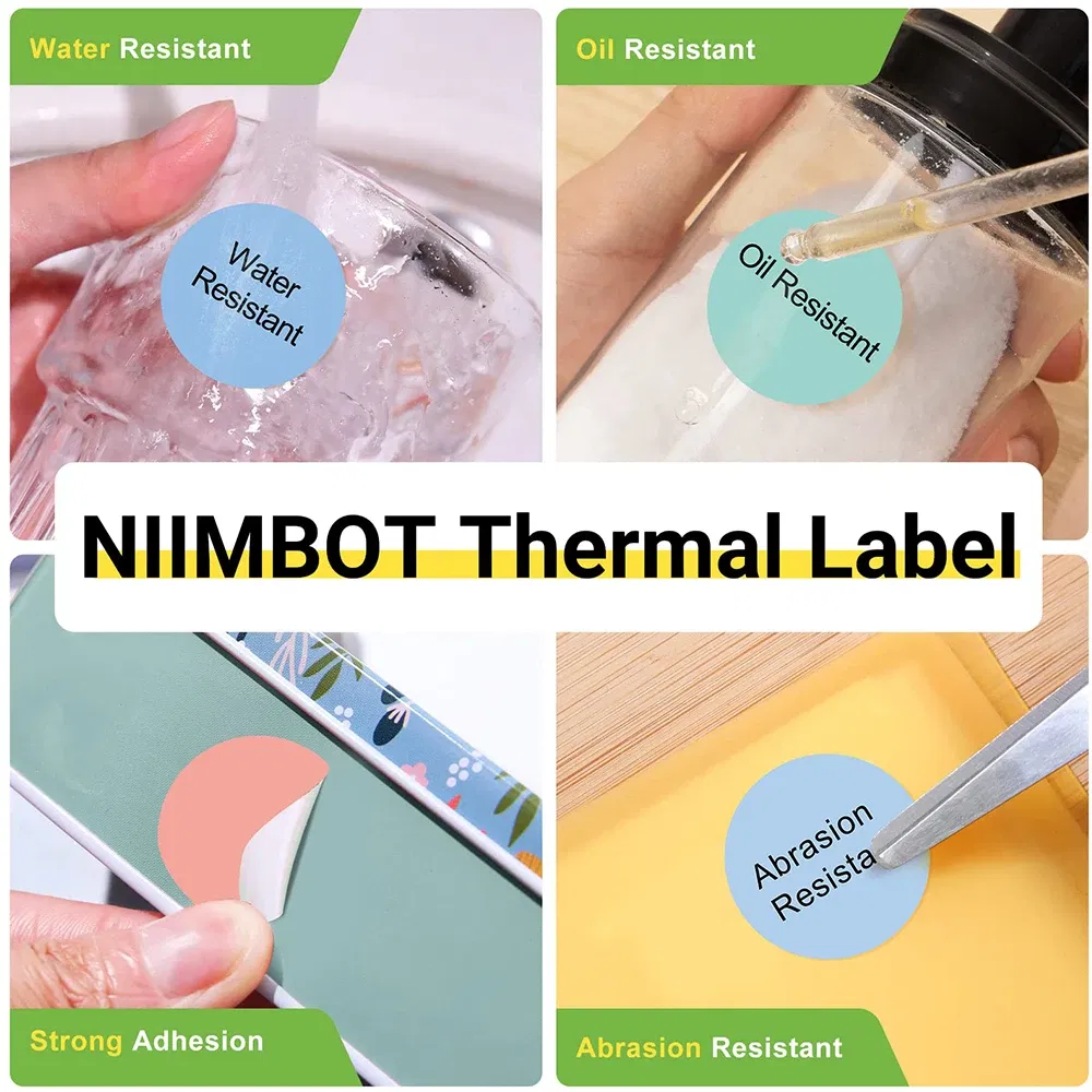 color: GRAY - Niimbot Round Labels for B1/B21/B3S Label Maker Sticker Self-adhesive Waterproof Thermal Sticker Label NIIMBOT Round Labels