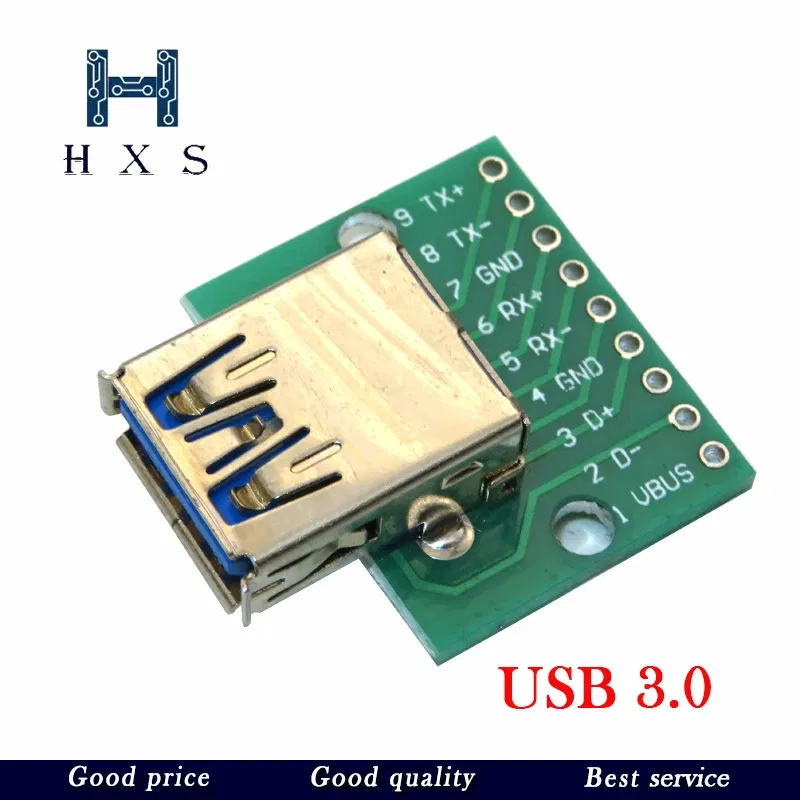 Color: Blue - 5pcs Micro Mini USB USB A Male USB 2.0 3.0 A Female USB B Connector Interface to 2.54mm DIP PCB Converter Adapter Breakout Board