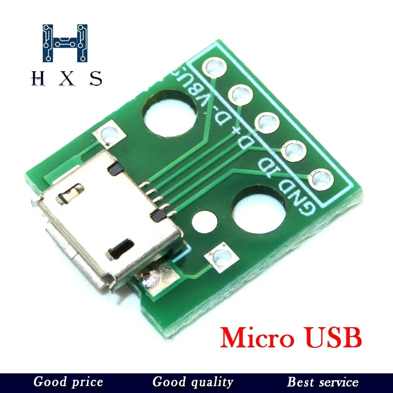 Color: Blue - 5pcs Micro Mini USB USB A Male USB 2.0 3.0 A Female USB B Connector Interface to 2.54mm DIP PCB Converter Adapter Breakout Board