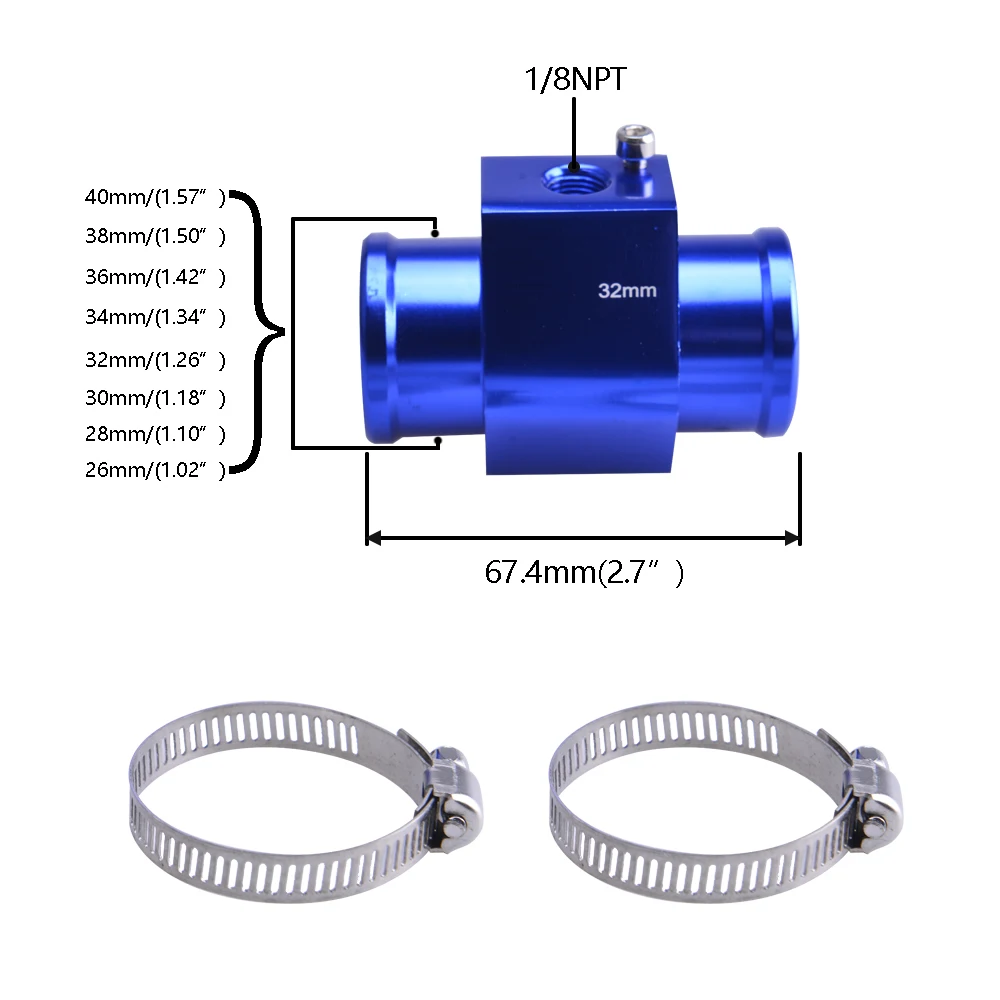 Color: army green - 52MM 12v Racing Car Ultra-thin Water Temperature Gauge And Water Temp Joint Pipe Sensor Adapter 1/8NPT