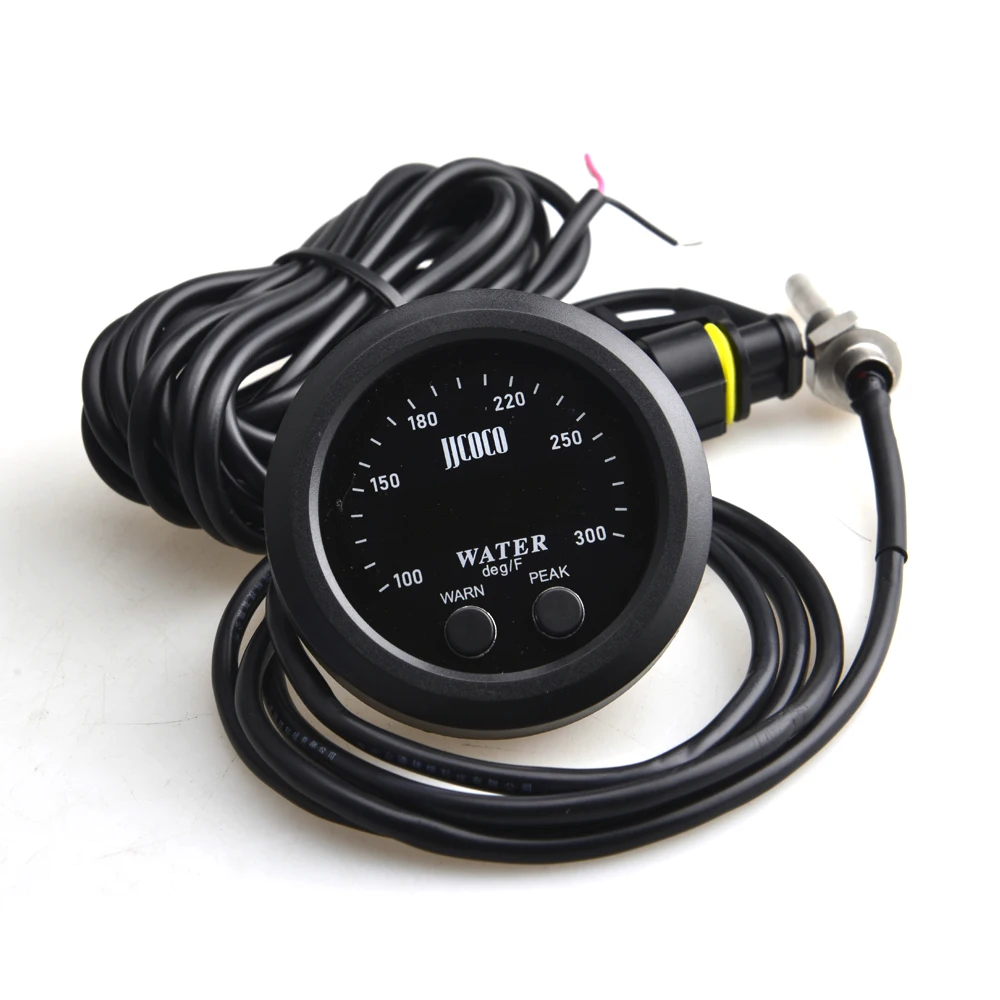 Color: army green - 52MM 12v Racing Car Ultra-thin Water Temperature Gauge And Water Temp Joint Pipe Sensor Adapter 1/8NPT