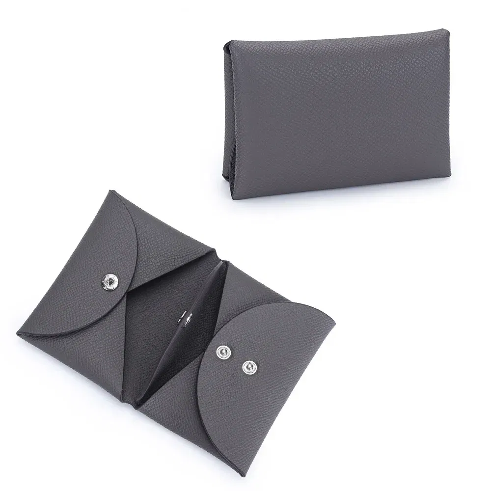 Color: Dark Khaki - Genuine Leather Coin Pouch Change Holder Mini Snap Pocket Wallet for Men Women Brand Design Goosebump Pattern Coin Purses