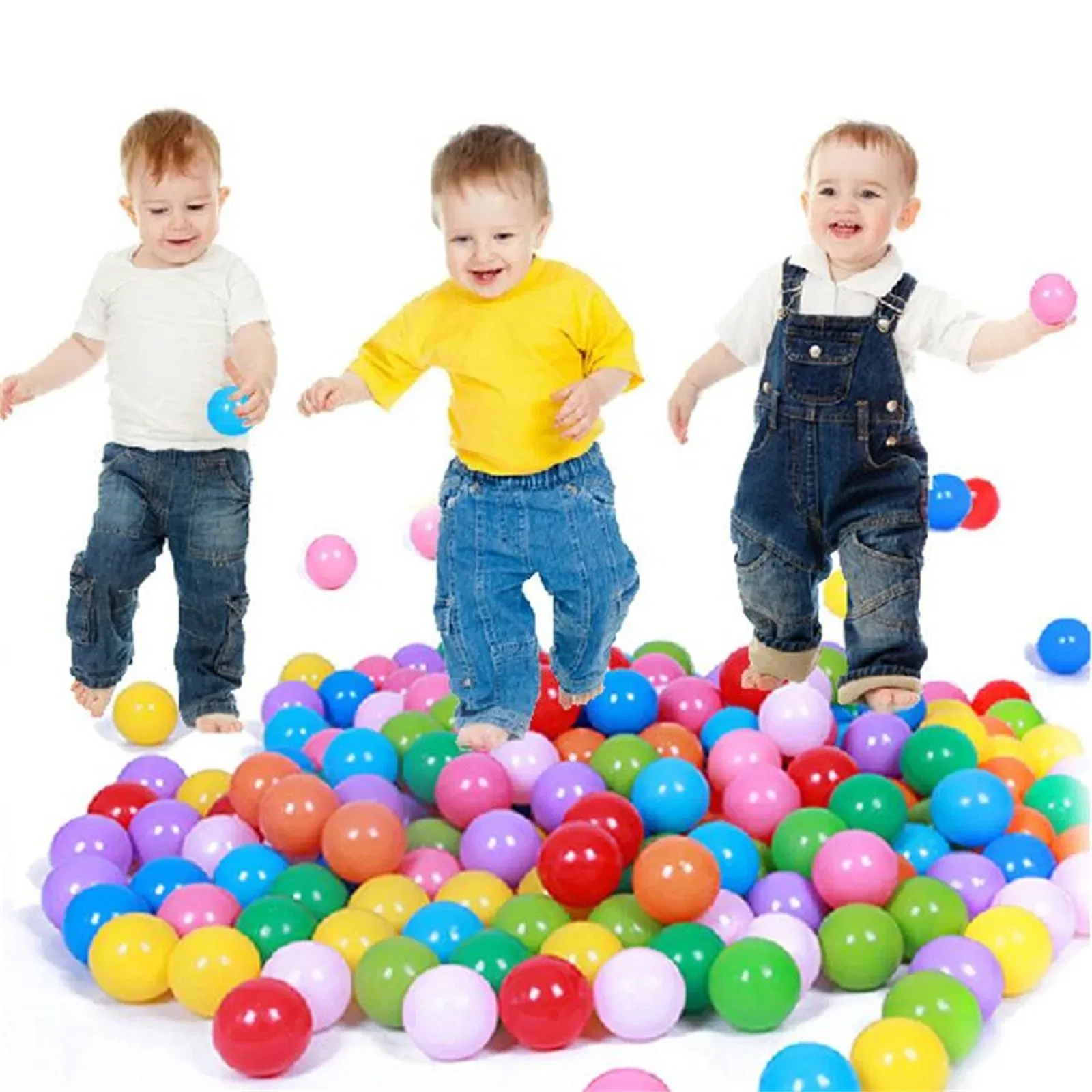 Color: green - 50/100PCS Outdoor Sport Ball Colorful Soft Water Pool Ocean Wave Ball Baby Children Funny Toys Eco-Friendly Stress Air Ball