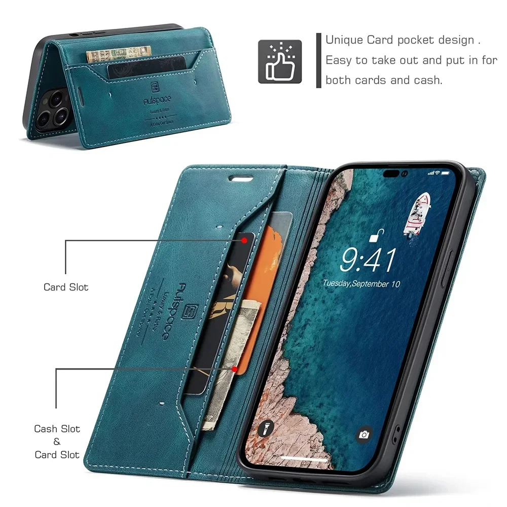 Color: Coffee, Material: Nylon - Leather Cases for IPhone 16 15 14 13 12 11 Pro Max XR XS Max 8 7 6s Plus SE 2022 2020 Wallet Folio Flip Cover Rfid Blocking