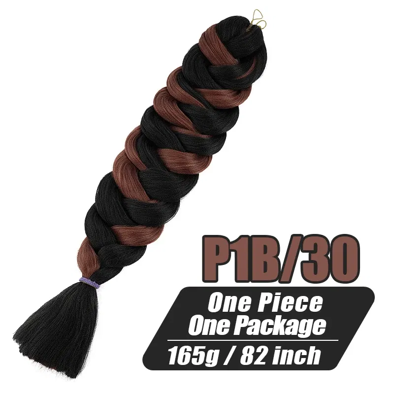 Color: T1B/4/27, Stretched Length: 32inches, Ships From: CHINA, Bulk Buy: 1Pcs/Lot - Synthetic Braiding Hair Wholesale 82Inch 165g Ombre Braiding Hair Packs Jumbo Braid Hair For Women DIY Hairstyle Blue Grey