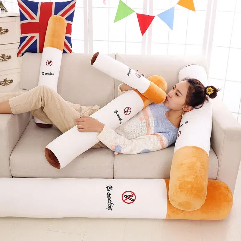 Color: Light Red - Nice Creative Smoking Cylindrical Sleeping Cushion Cigarette Pillow Plush Toys Fashion Boyfriend Birthday Gift