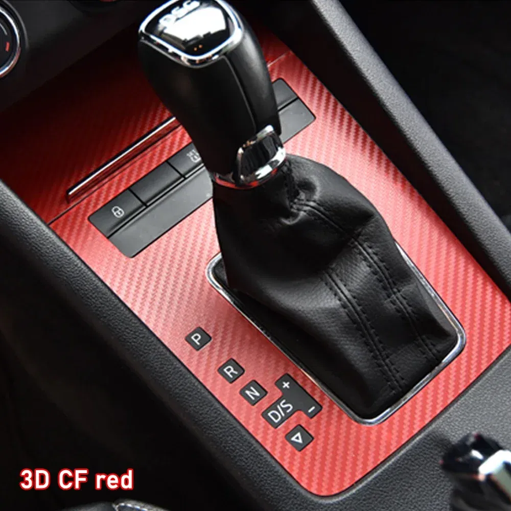 Car Interior Sticker Gear Box Protective Film For Skoda Octavia 2015-2019 Car window Panel Sticker Carbon Fiber Black