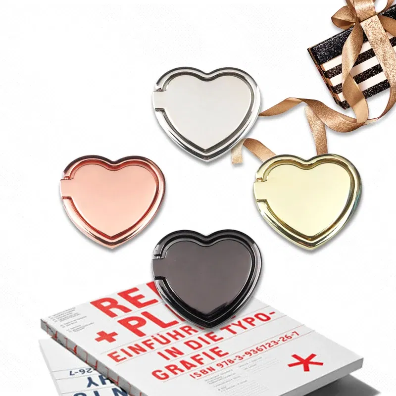 Color: Orange - 1pcs Metal Heart Mobile Phone Finger Ring Holder Telephone Support Accessories Magnetic Car Bracket Socket Stand mobile phones