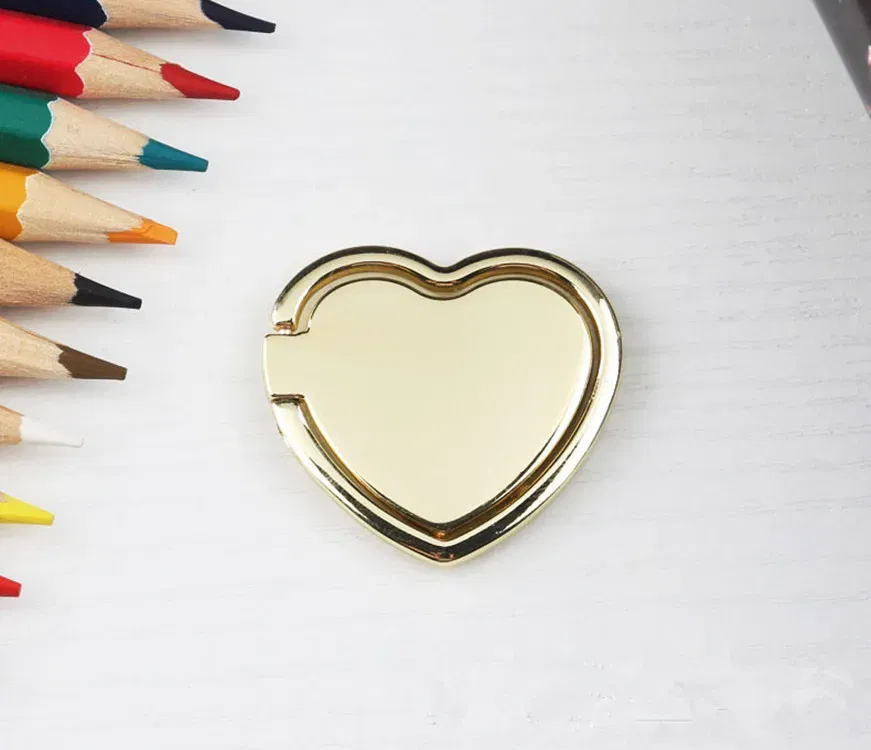 Color: Orange - 1pcs Metal Heart Mobile Phone Finger Ring Holder Telephone Support Accessories Magnetic Car Bracket Socket Stand mobile phones