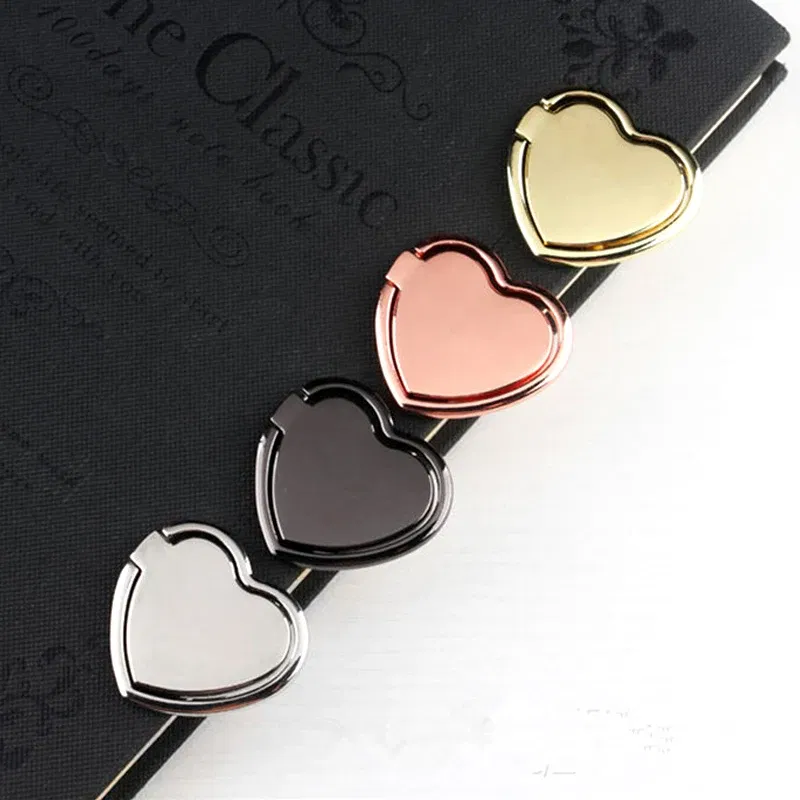 Color: Orange - 1pcs Metal Heart Mobile Phone Finger Ring Holder Telephone Support Accessories Magnetic Car Bracket Socket Stand mobile phones