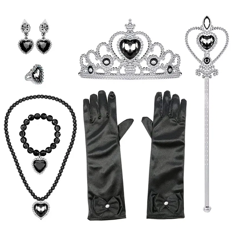 Color: GRAY - Wednesday Wig For Kids Halloween Wednesday Addams Black Braids Synthetic Hair Cosplay Accessories Crown Necklace Headdress Suit
