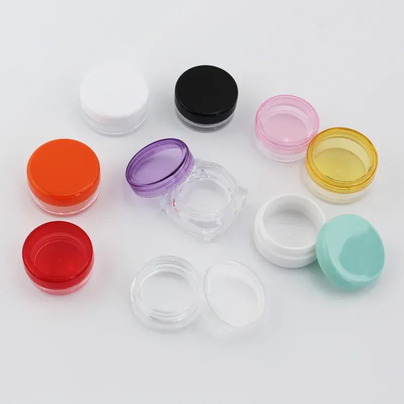 Color: Clear - 15pcs 2g 3g Empty Jars Refillable Mini Plastic Bottle Cosmetic Jar Container Small Round Bottle Little Cream Jar Solid Perfume