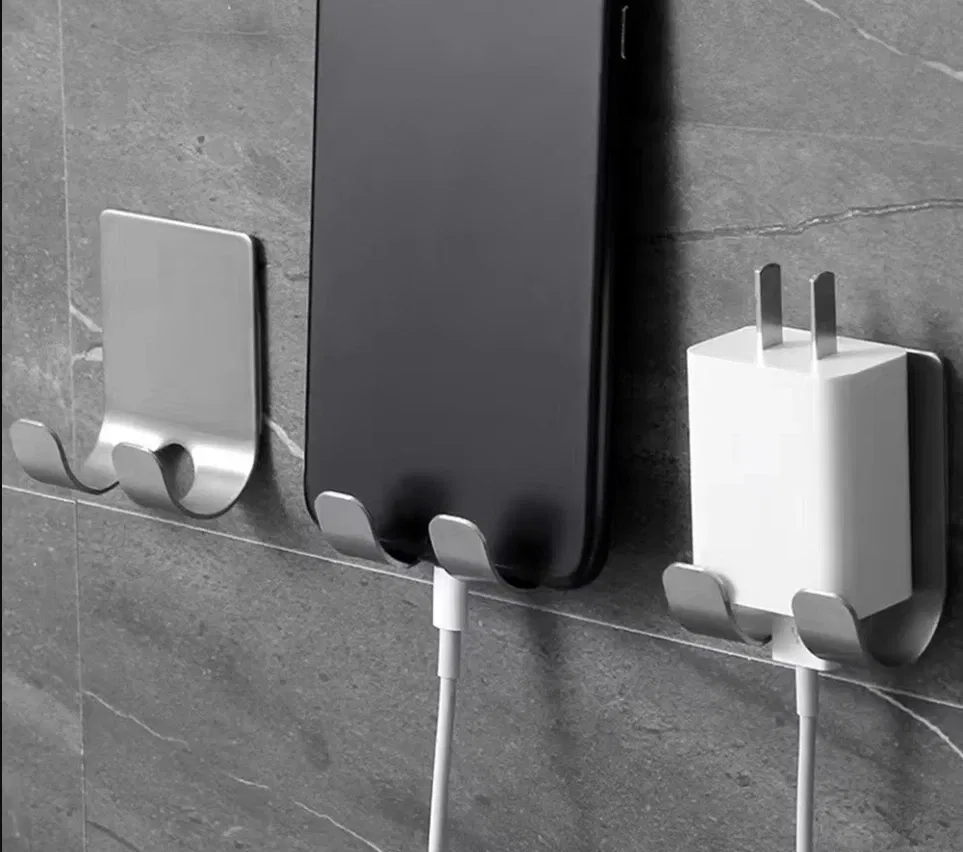 Color: light yellow - Punch-free Razor Holder, Storage Hook, Space Aluminum Multi-purpose Bathroom Accessories