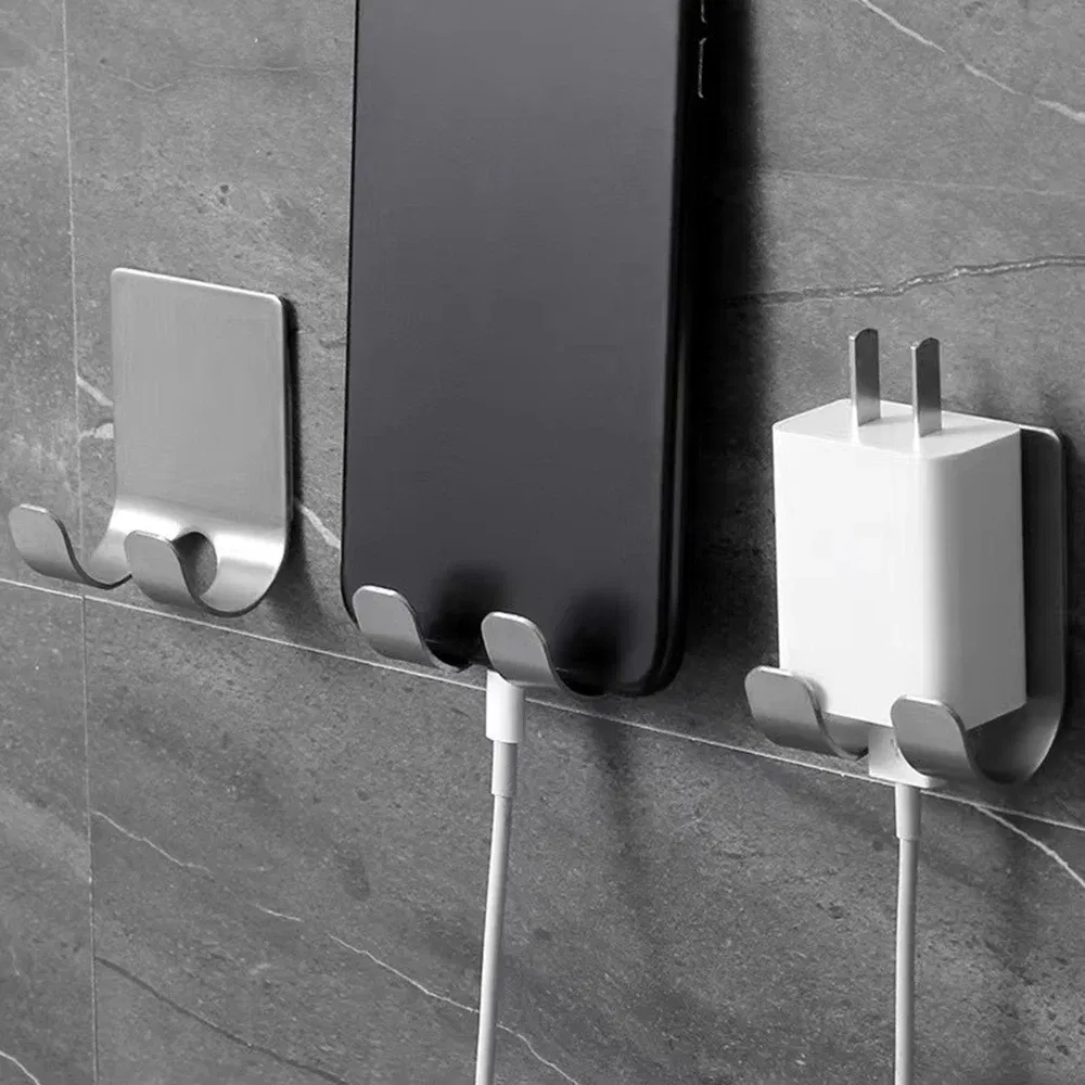 Color: light yellow - Punch-free Razor Holder, Storage Hook, Space Aluminum Multi-purpose Bathroom Accessories