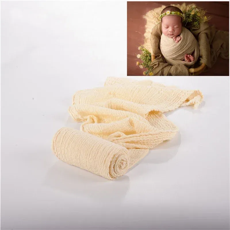 Color: Silver - Newborn Photography Props Wrap Baby Blanket Soft Stretchable Cotton Swaddling Photography Backdrop Babies Accessories