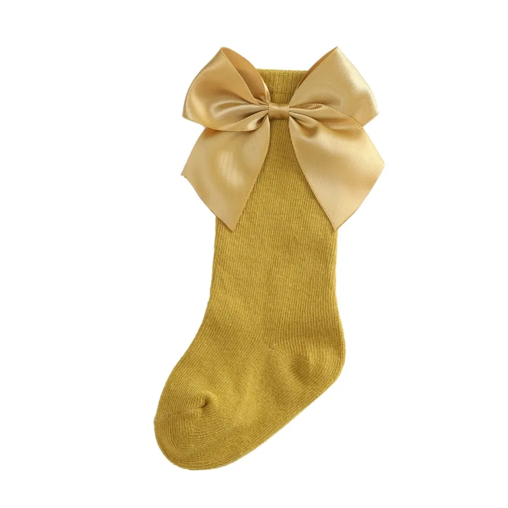 Color: Yellow, Kid Size: 3M, Ships From: CHINA - Jlong Toddler Cotton Solid Color Crew Socks Baby Girls Bow Tie Socks Kids Girls Cute Princess Socks 0-3 Years